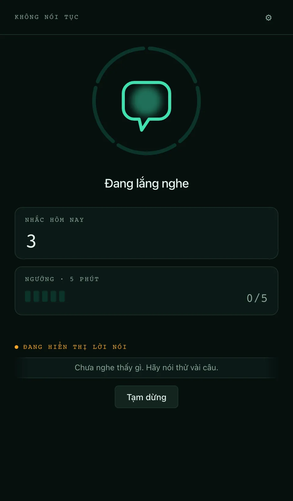 Ứng dụng ở giao diện tối